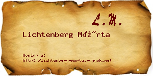 Lichtenberg Márta névjegykártya